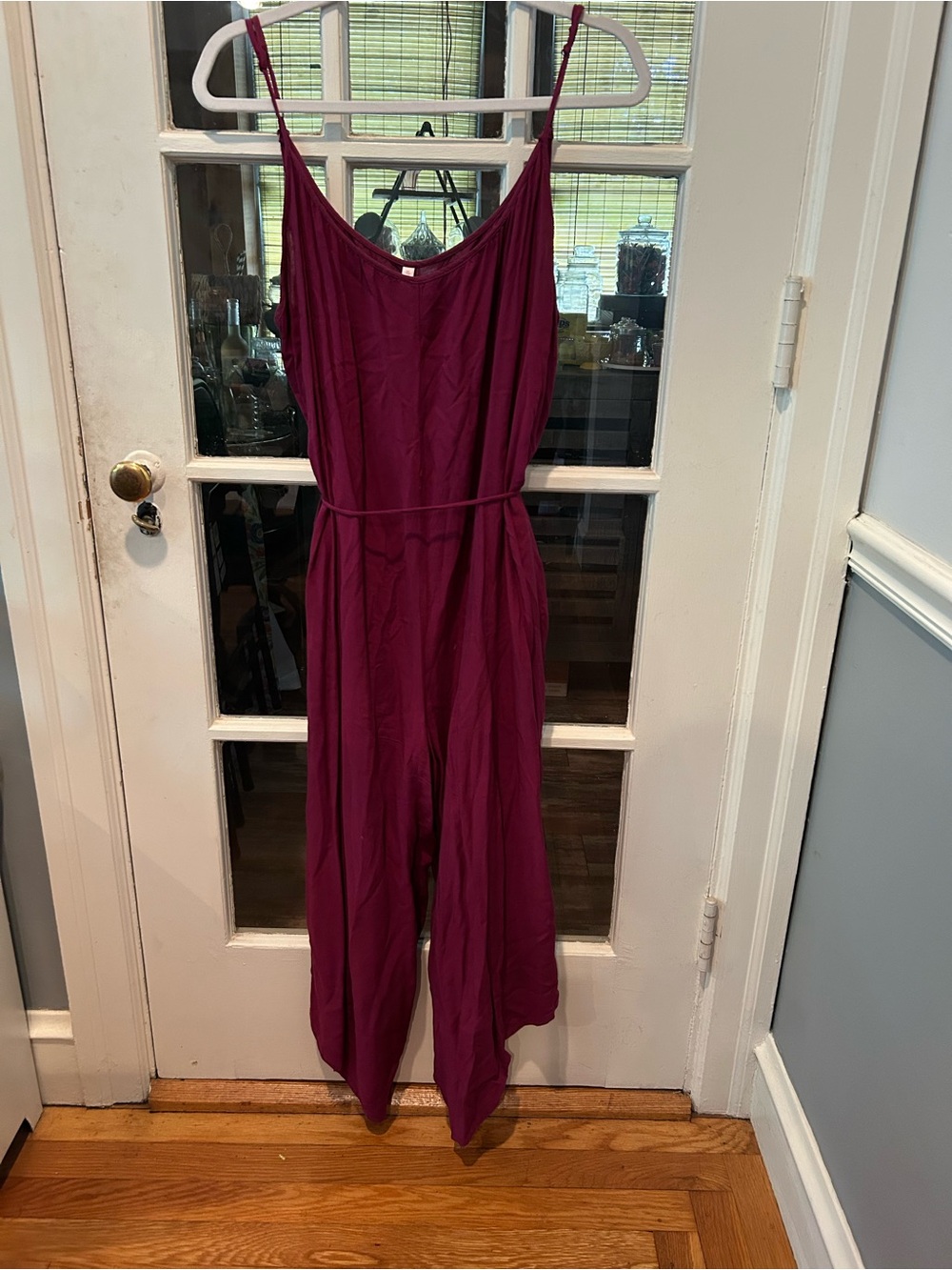 Xhilaration Sleeveless Wide-Leg Jumpsuit in Berry Plum